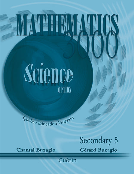 This is a workbook whose content, in accordance with the Québec Education Program, is geared towards skill development, especially the three disciplinary skills: “Solving a situational problem“, “Using mathematical reasoning“, and  “Communicating by using mathematical language“.

Each book in the collection is divided into chapters that cover the various fields of mathematics such as arithmetic, algebra, geometry, probabilities and statistics.