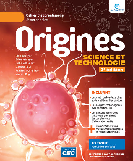 
Origines, cahier de révision, 2e secondaire, 3e édition (9782766216963), Origines, cahier d’apprentissage, 2e secondaire, 3e édition (9782766217076)