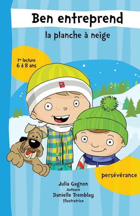 Ben apprend à faire de la planche à neige malgré de nombreuses chutes, grâce à la persévérance.

La collection Ben entreprend initie vos enfants aux valeurs entrepreneuriales : la créativité, l'autonomie, le sens des responsabilités, le leadership et la solidarité. Des histoires vivantes et faciles à lire pour les 6 à 8 ans grâce à l'identification des sons complexes, à la simplicité du vocabulaire utilisé et à des illustrations explicites. La collection Ben entreprend accompagne vos enfants dans une lecture facile, éducative et fascinante.

À propos du niveau 1 : Les livres comptent de 150 à 200 mots et 24 pages. Les phrases courtes et le choix d’un vocabulaire simple sont adaptés aux lecteurs débutants.
